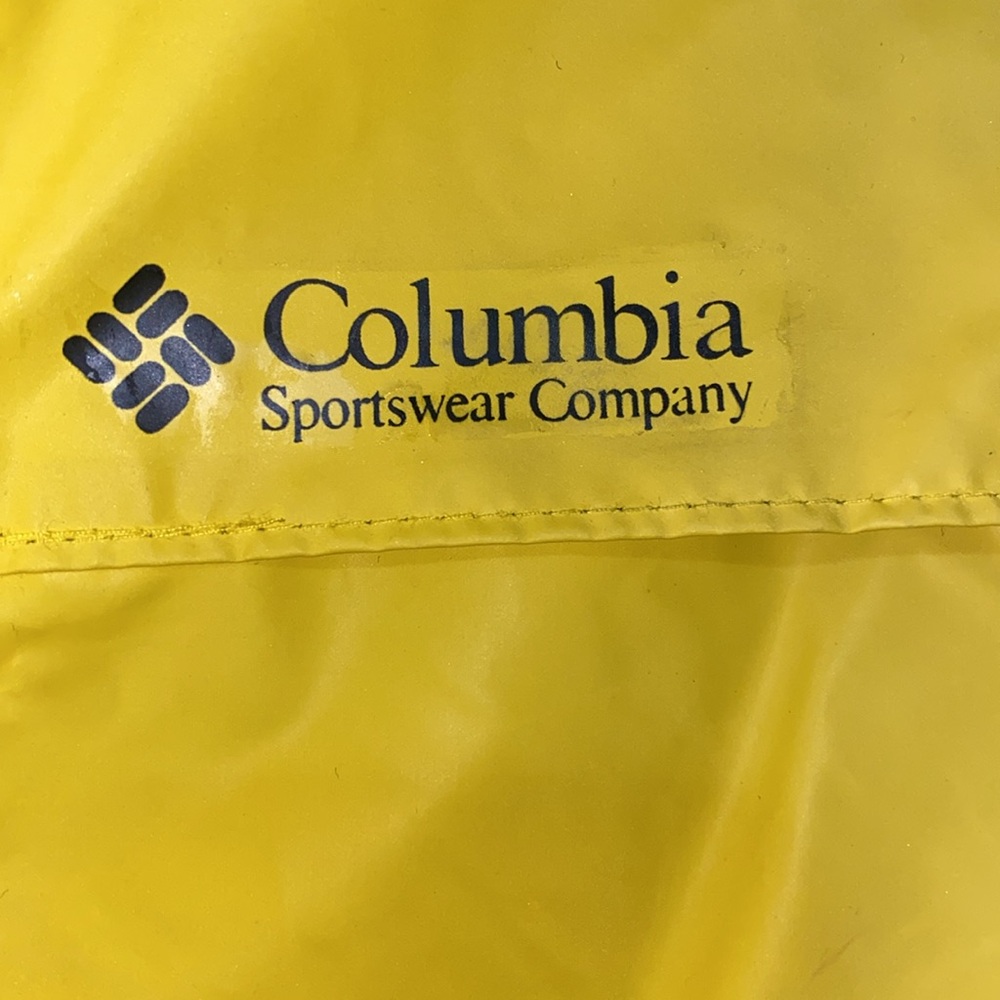 Columbia Bright Yellow Hooded Rain Jacket Youth Size Large Very Good Condition — image 3 of 8